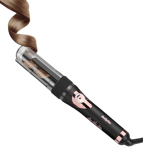 BaByliss Curl Secret Lite, Arricciacapelli automatico, look mossi facili da realizzare, 5 impostazioni di temperatura fino a 210°C, Nero e Rose Gold, C1031E