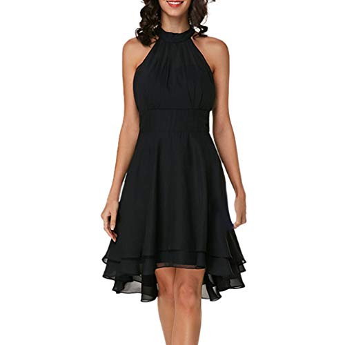 WUDUBE Vintage Robe Années 50 's Style Audrey Hepburn Robe de Soirée Cocktail Couleur Unie Cérémonie pour Mariage Robe