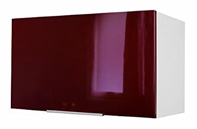 Berlioz Creations CH6HD Meuble Haut de Cuisine sur-Hotte Bordeaux Haute Brillance 60 x 34 x 35 cm
