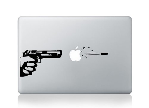 Macbook Pro 13 15 17 inch decal sticker Aufkleber Gun art for Apple Laptop