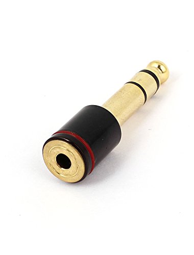 sourcingmap® 6,5mm Stereo Stecker auf 3,5mm Buchse Audio Video Adapter Verbinder Gold - 2