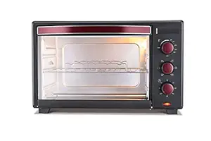 SHUBH I ENTERPRISES 3635RC 35L Oven Toaster Grill with Rotisserie and Convection for 360 degree even cooking, 1600 W, 6 mode Heating Function(Wine & Matte Black)