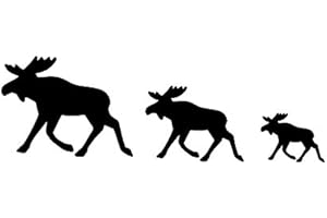SCONOSCIUTO Adesivo con alce generiche 50 x 15 cm o 30 x 10 cm, per camper, caravan, roulotte (73) (30 cm di lunghezza, nero lucido)