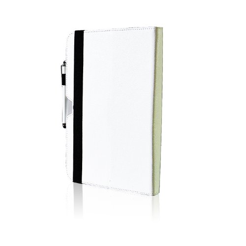 ForeFront Cases® Schutzhülle / Hülle für Samsung Galaxy Tab 3 10.1 – Ständer, Magnetverschluss, Auto Sleep/Wake-Funktion – Kunstleder – inkl. Eingabestift – Weiß - 4