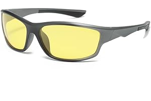 Long Keeper Polarized Night Vision Sunglasses Night Driving Glasses for Men Women Anti Glare Wraparound Sun Glasses