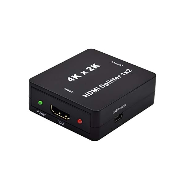 HDMI Splitter Snxiwth 4K HDMI Verteiler 1 in 2 Out Unterstützt HDCP, 4K, 3D, UHD, 1080P, HDMI Splitter 1 auf 2 für Xbox, PS4, PS3, Blu-Ray-Player, Firestick, HDTV – Bild 3