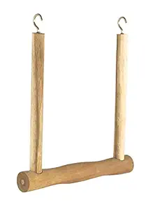 KSK Bird Swing, Parrot Cage Bite Toys Colorful Wooden Hanging Ladder Swing for African Greys Budgies Cockatoo Parakeet Cockatiel Conure Lovebirds Finch Birds