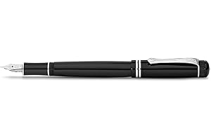 Kaweco Penna stilografica nostalgica DIA2 cromata, esclusiva penna stilografica per cartucce d'inchiostro con elegante cofanetto, penna stilografica di lusso con elementi decorativi, larghezza penna: