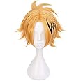 PWEINCY BNHA Denki Kaminari Cosplay Wig with Lightning Bolt Clip Accessories for Women