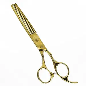 Equinox Professional Razor Edge Series - Barber Hair Thinning/Texturizing Scissors/Shears - 6.5 Inches (Liquid Gold)