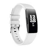 Knowin Silikon Uhrenarmband Mit Edelstahl Silberne Schnalle, Schnellverschluss Ersatzarmband Sport Silikon Armband Armband Für Fitbit Inspire/Inspire HR