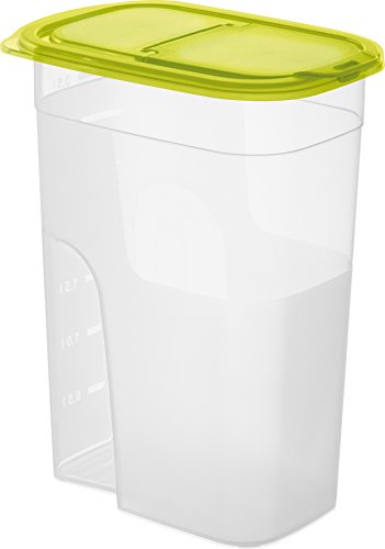 Rotho Schüttdose "Sunshine" aus Kunststoff (PP), klein - Inhalt 4.1 L, Dose mit Deckel und Verschlussklappe zum Schütten - BPA- und schadstofffrei - transparent/grün, ca. 20.5x13.5x27 cm (LxBxH)