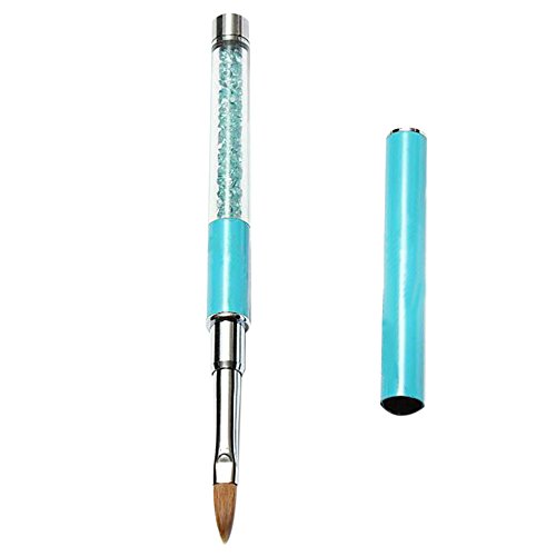 Sanwood Carve Marble Nylon UV Gel Acrylic Nail Art Tips Pen Painting Drawing Brush (Light Blue 6#)