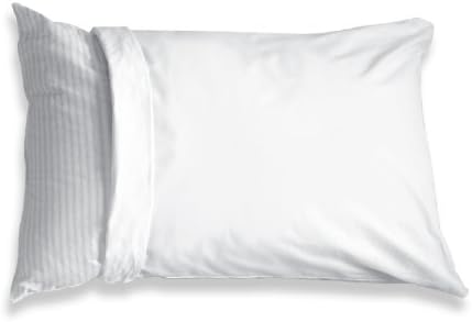 Bed Maker's Fresh Ideas 100% Cotton Teflon Coated Pillow Protector Waterproof and Stain Resistant 2 Pack Queen, White