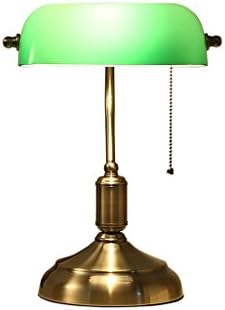 Uus Table Lamps Traditional Retro Bankers Desk Lamp with Green Glass Shade Copper Desk Lamp LED (Color : Glass Lampshade)