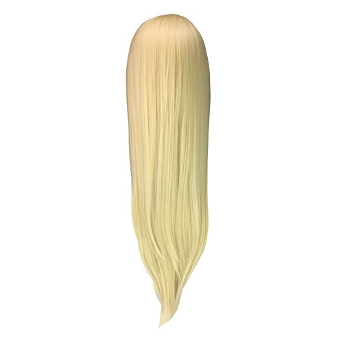 Perücke Blond 80cm Lange Haare Sexy Damenperücke Wig für Karneval Cosplay Halloween fasching (hellblond) - 3