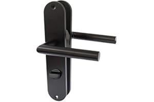 Alpertec Türbeschlag, Renovierungsgarnitur für Badtüren/WC schwarz matt, Türklinke Türgriff