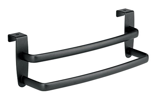 mDesign Geschirrtuchhalter Küchenschrank – Länge: 25 cm, Farbe: Mattschwarz – Geschirrhandtuchhalter – Handtuchhalter Küche - 3