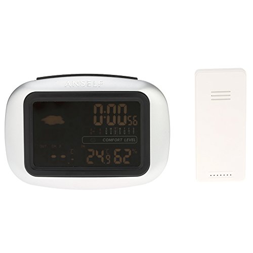 Anself Multifunktionale Funk-Wetterstation mit Farbdisplay Inkl. Außensensor Batteriebetrieben - 5