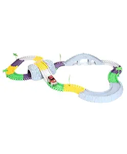 Max Trax Medieval Town Track Set with Motorised Car, Multi Color (180 Pieces)