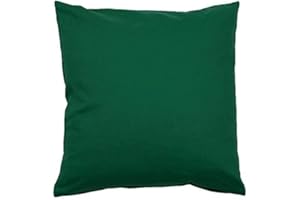 Hans-Textil-Shop Kissenbezug 40x40 cm Uni Dunkelgrün Baumwolle Dekokissen Kissenhülle Couchkissen Sofakissen Deko Reißverschluss