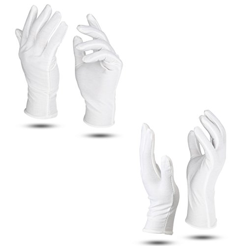 FOXNOVO 8 Paare weiße Baumwolle Handschuhe weiche leichte Arbeit Handschuhe Größe - 3