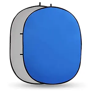 Fotoconic Chromakey Blue/Gray Screen Collapsible Backdrop, 5'x7'/150x200cm Chroma-Key Double Sided Pop Out Twist Background, Foldable Panel with Zipper Carry Bag