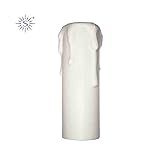 portalamparas vela antiguas VELA MEDIANA PARA PORT. E-14 BLANCO RETRACTILADO