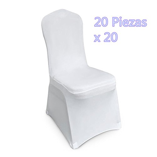 20 Fundas Elástica para Sillas - Color Blanco