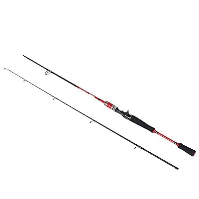 Alomejor Canne à Pêche en Fiber De Carbone Canne À Pêche Casting Leurre Segments Pôle De Pêche pour Voyage Bateau De Pêche(Poignée Rouge 1.8M)