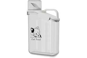 Geyecete Boite Croquette Chat,Conteneur de Nourriture pour Animaux,Hermétique 2.8 L,Récipient Alimentaire avec Tasse à Mesurer,Plastique Transparent,Portable Boite Croquette-Sans BPA