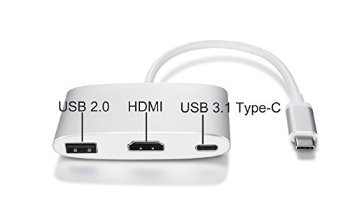 Supremery – 4k USB 3.1 Typ C zu HDMI Adapter USB-C Adapter Digital AV | USB 3.1 SuperSpeed+ | Ladefunktion Power Delivery | 4k UHD / Full HD 1080p Ultra HD 3840×2160 | für Apple Macbook 12“ neues MacBook 2016 2015, Google Chromebook Pixel oder ASUS Zen AiO - 2
