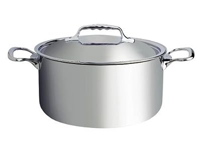 De Buyer 3742.24 'Affinity' Faitout avec Couvercle - Multicouche Inox - 2 Anses Fonte d'Inox - Diamètre 24 cm