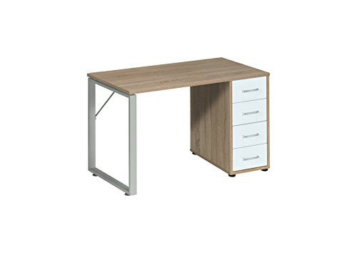 MAJA Mbel 1544 2539 Schreib- und Computertisch, Holz, sonoma eiche / icy wei, Abmessungen 120 x 70,50 x 60 cm MAJA Mbel 1544 2539 Schreib- und Computertisch, Holz, sonoma eiche / icy wei, Abmessungen 120 x 70,50 x 60 cm