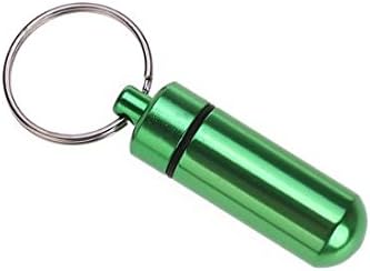 Bo icirc;te de Pilule Pilulier en Alliage d'Aluminium Imperm eacute;able agrave; l'eau Etanche agrave; l'air avec Porte-cl eacute;s