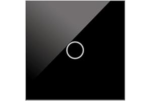 M LEDME WESA - Interruptor Táctil Negro WiFi No Requiere Conmutados o Cruzamientos, Inteligente para Pared compatible con Alexa, Google Home y Smart Life, iOS y Android, Programable.