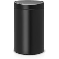 Brabantia Poubelle Touch Bin, 40 litres, Noir Mat, Capacité 40 Litres, 72,7 cm x 47,5 cm x 30,2 cm