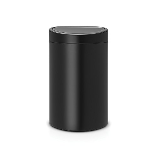Brabantia Poubelle Touch Bin, 40 litres, Noir Mat, Capacité 40 Litres, 72,7 cm x 47,5 cm x 30,2 cm