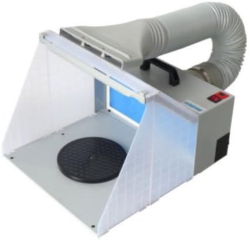 Portable airbrushing spray booth &amp; extractor E420 with New LED Light kit + Extra Filter