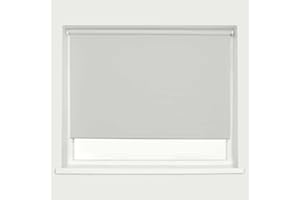 CAECUS Grey Blackout Roller Blind Metal Fittings Trimmable UV Protection Thermal Properties Premium Fabric Home Office Bedroom Kids Room Child Safe Easy Fit Grey 120cm Width x 160cm Drop