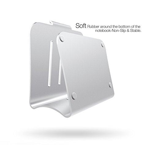 Spinido Verbesserte Alulegierung Cooling Laptop Stand, geeignet für Apple Macbook, alle Notebooks, Tablets, eBook-Reader und Bücher – Silber - 5