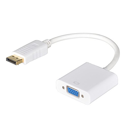 ELUTENG DisplayPort auf VGA Adapter 1080p Full HD DP to VGA Cable Vergoldete Kontakte DisplayPort VGA Kabel Konverter Stecker auf Buchse an Laptop, HDTV, Monitor oder Projektor