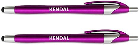 Kendal Stylus with Retractable Black Ink Ball Point Pen 2-in-1 Combo Works On Any Touch Screen Device Including iPad, iPhone, Tablets and More - 2 Pack - Pink
