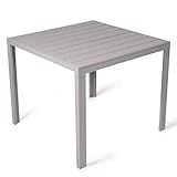 Mesa de jardín en aspecto de madera - perfecta para jardín, terraza y balcón