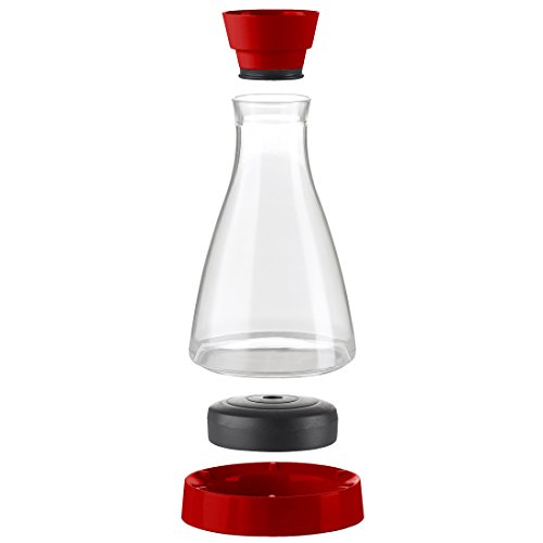 Emsa 509685 Wasserkaraffe mit Kühlelement, 1 Liter, Automatische Verschlussklappe, Kunststoff, Rot, Flow Friends - 5