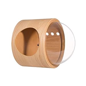 MYZOO Spaceship Gamma, Pet Bed for Cat & Dog, Window Perch, Cat Tree, Made of Wood (Oak, Open Left)
