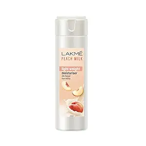 Lakme Peach Milk Face Moisturizer 200 ml, Daily Lightweight Lotion with Vitamin C & Vitamin E for Soft Glowing Skin - Non Oily 12h Moisture for Women