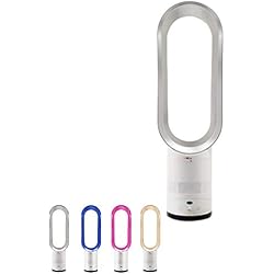 SanQing Ventilateur sans Feuilles, purificateur d'air à ions négatifs, Support de Plancher télécommandé, Ventilateur de Tour, 16 po Ultra Silencieux,Silver