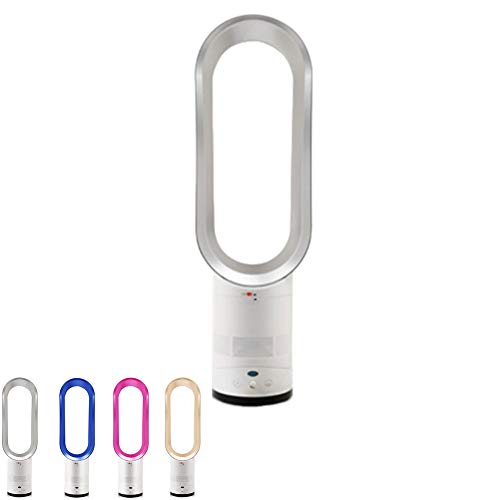 SanQing Ventilateur sans Feuilles, purificateur d'air à ions négatifs, Support de Plancher télécommandé, Ventilateur de Tour, 16 po Ultra Silencieux,Silver