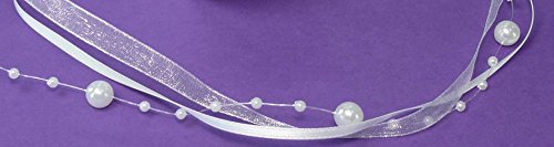 10m Perlengirlande Perlen am Band Organzaband Satinband - 3